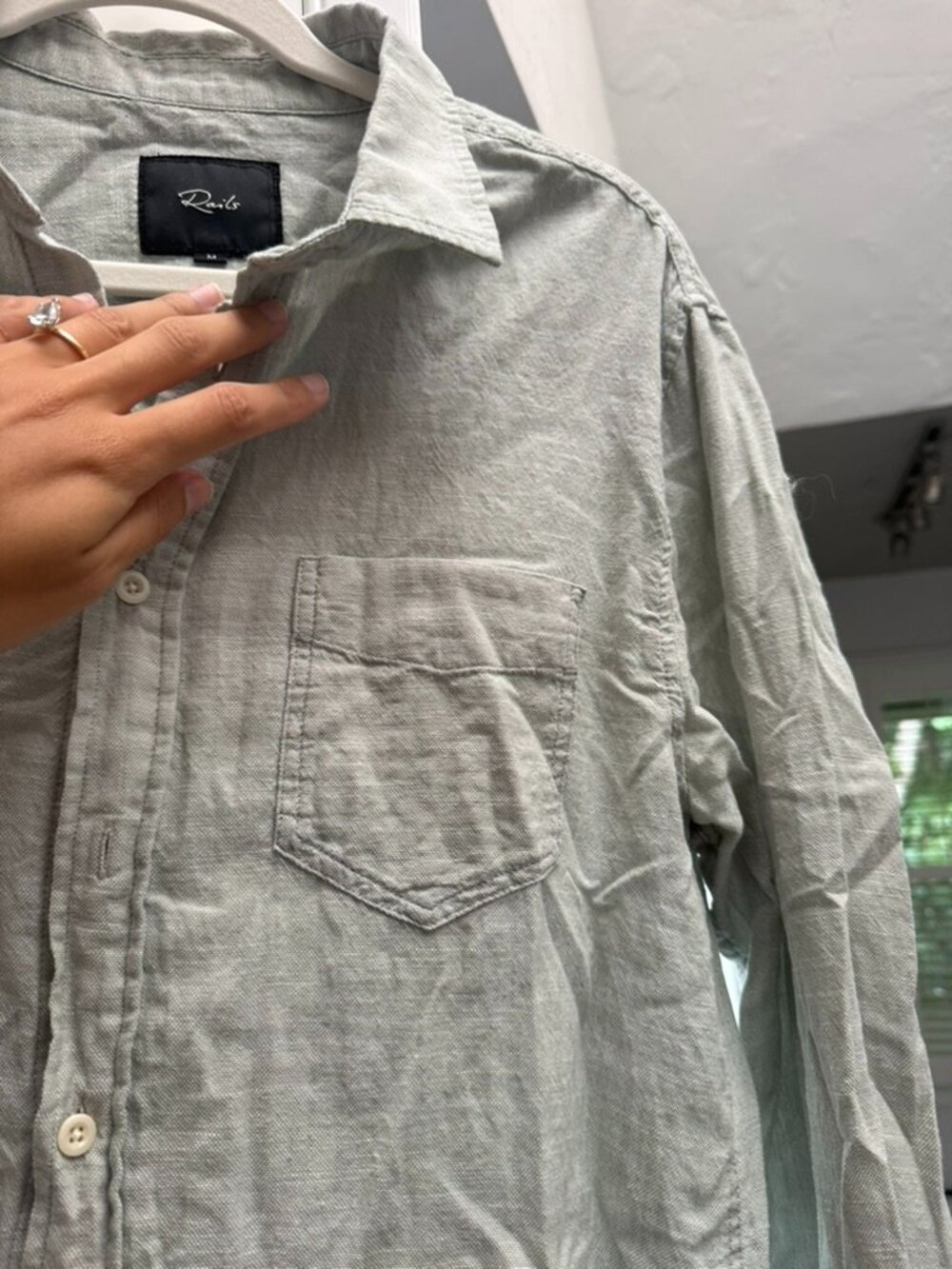 Men's Rails Button Down Sage - Picture 3 of 4